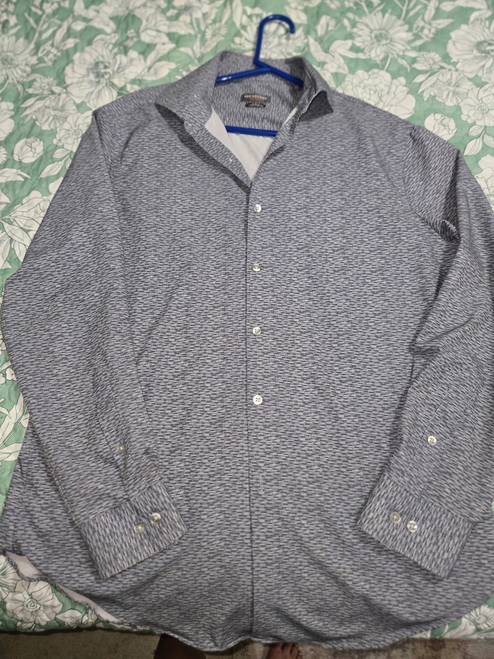 Van Heusen Men's Textured Navy Button-Up Shirt Jacket